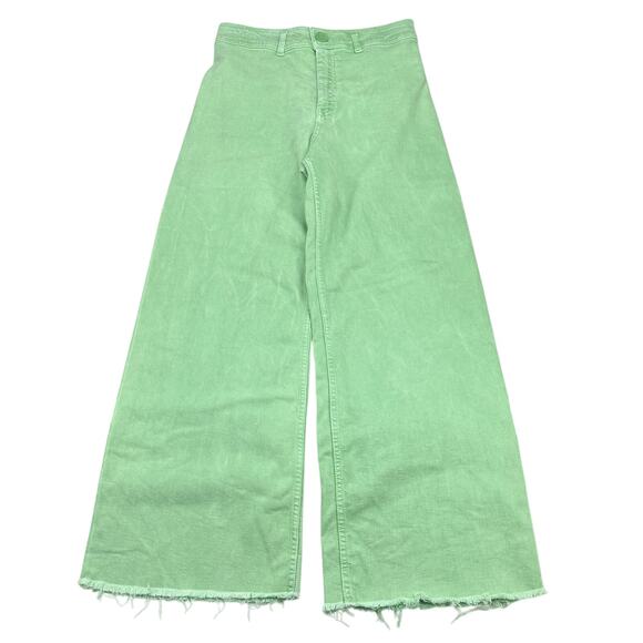 ZARA The Marine Sailor Straight Leg Size 6 Mint Green - Picture 5 of 9